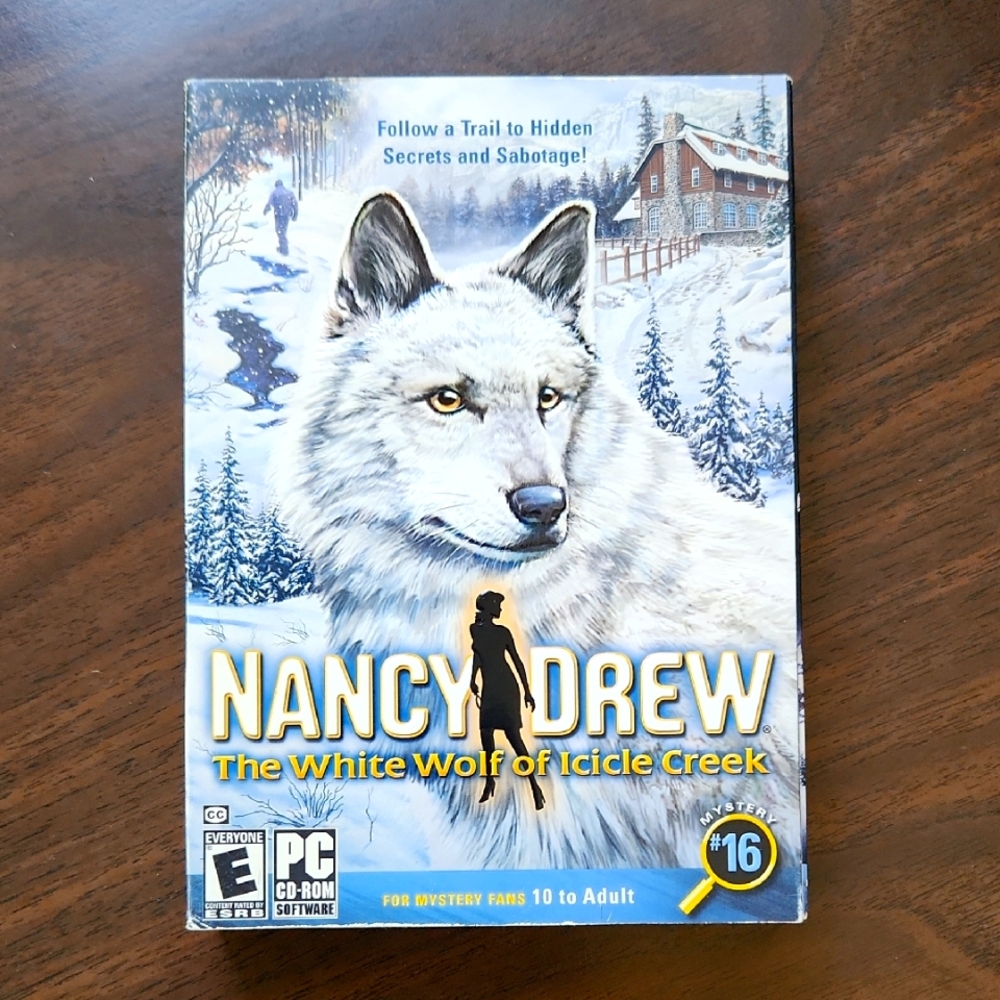 Vintage Nancy Drew PC Game White Wolf Of Icicle Creek With Collector Box & CDs